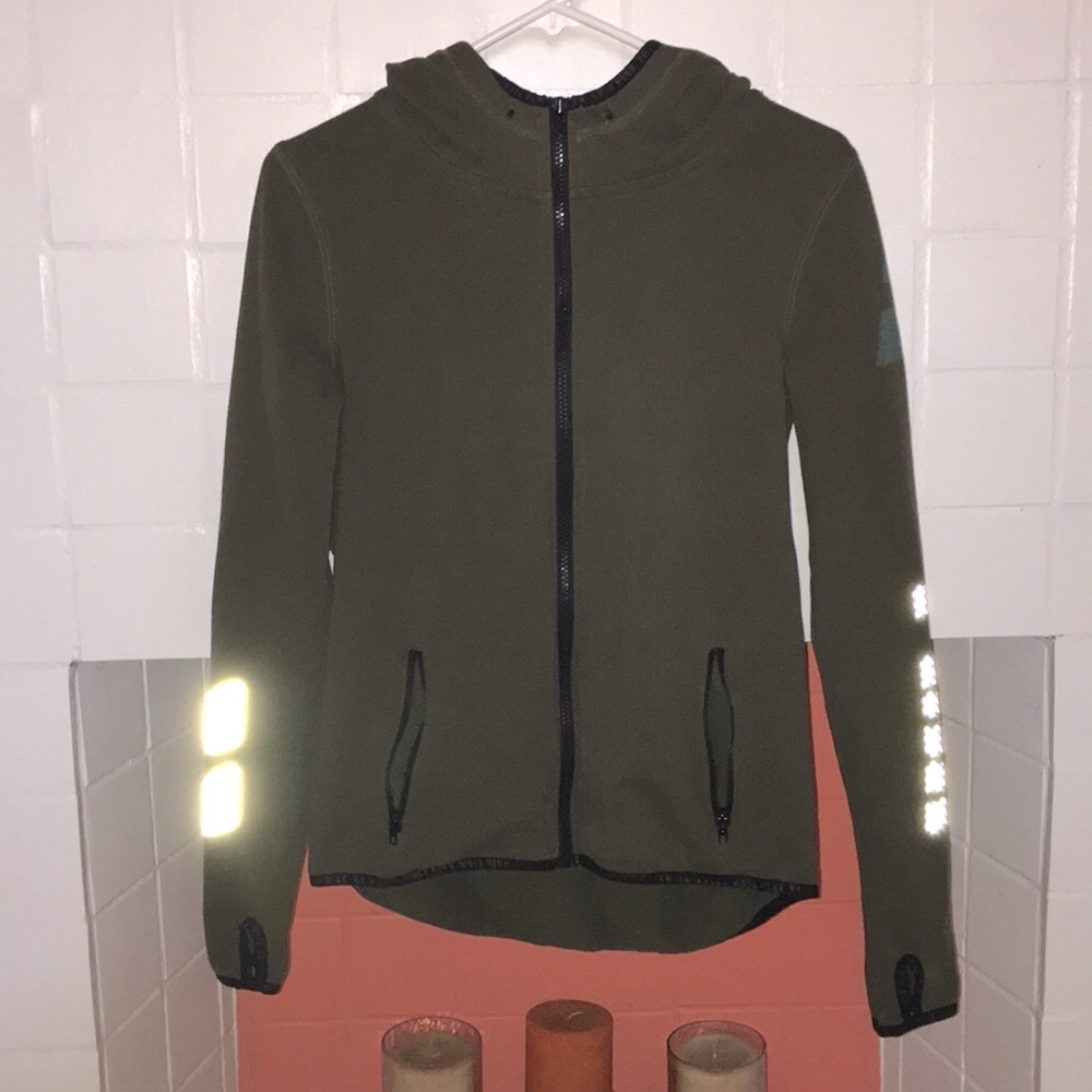 Olive green VS PINK zip up w/thumbholes